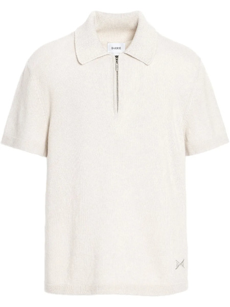  Barrie Zip-neck Polo Top - White 