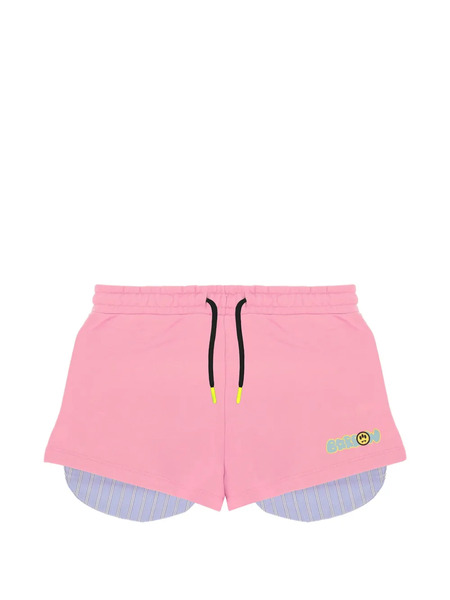 Barrow Kids Fleece Stripe Shorts - Pink 