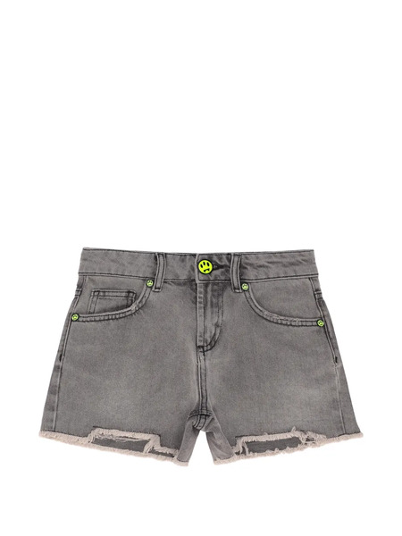  Barrow Kids Frayed Denim Shorts - Grey 