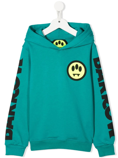  Barrow Kids Logo-print Pullover Hoodie - Green 