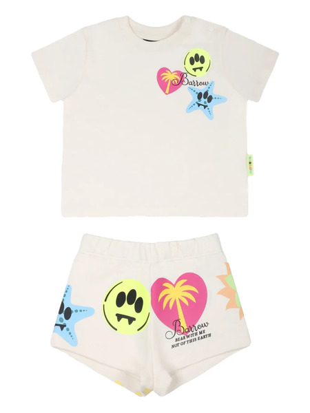  Barrow Kids Logo-print Short Set - Neutrals 