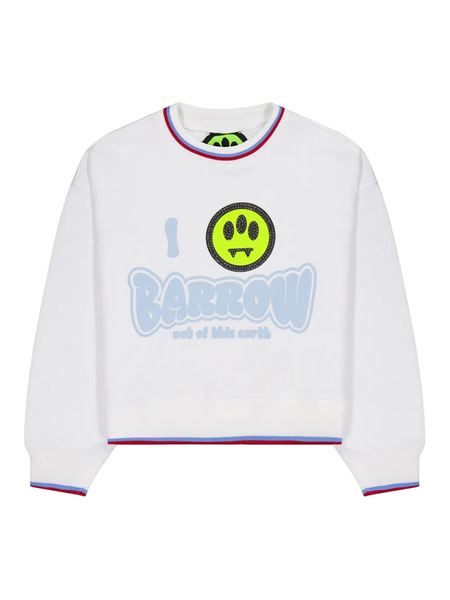  Barrow Kids Logo Stamp Sweatshirt - White 