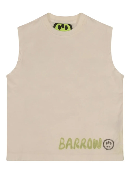  Barrow Kids Sleeveless Logo-print Top - Neutrals 