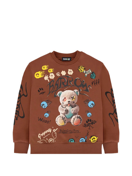  Barrow Kids Teddy-print Sweatshirt - Brown 