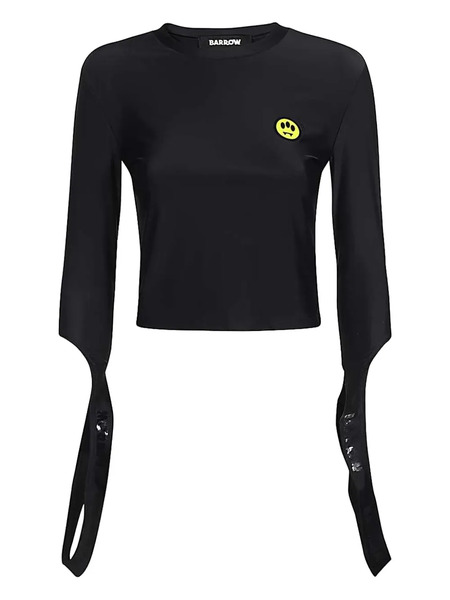  Barrow Logo-detail Split-sleeve T-shirt - Black 
