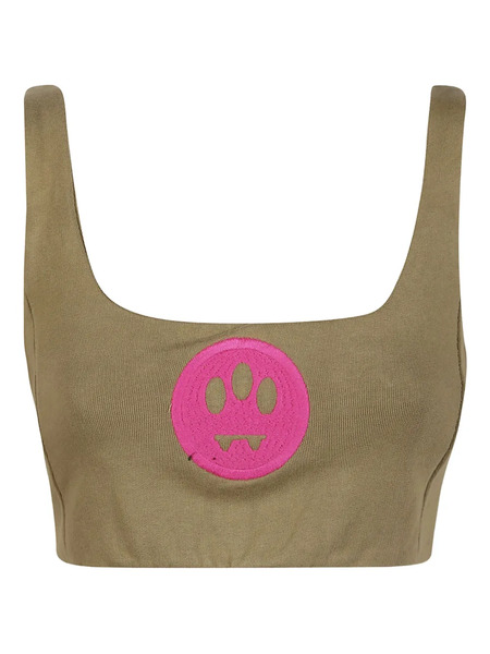  Barrow Ribbed Logo-detail Top - Green 