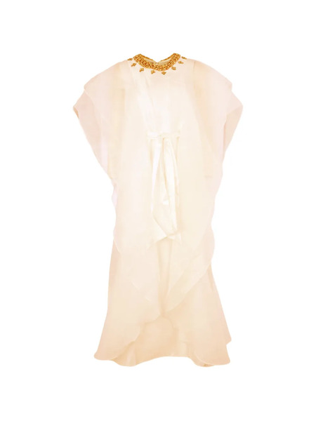  Baruni Almas Embellished Tie Maxi Dress - White 