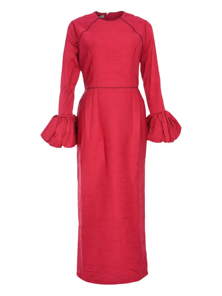  Baruni Talia Ruflle-cuffs Maxi Dress - Red 