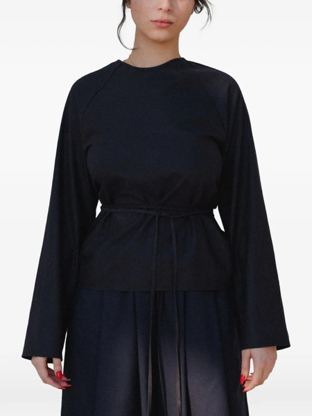  Baserange Apron Silk Maxi Dress - Black 