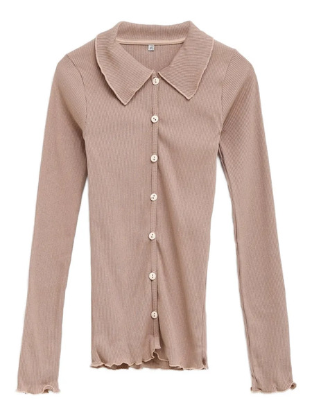  Baserange Iso Ribbed Button Shirt - Neutrals 