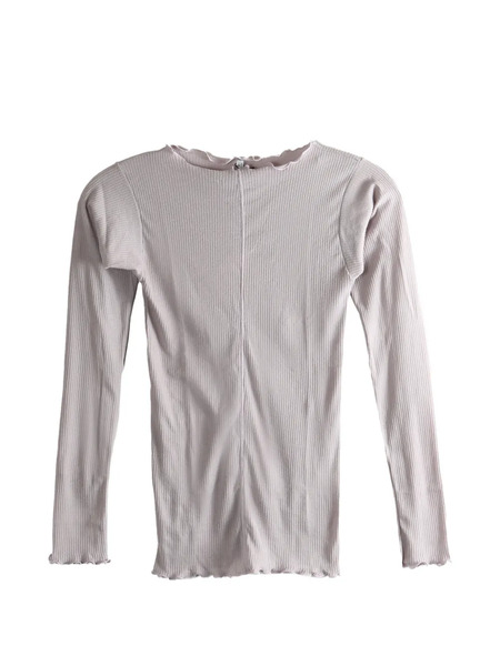  Baserange Ruffled-trim T-shirt - Purple 