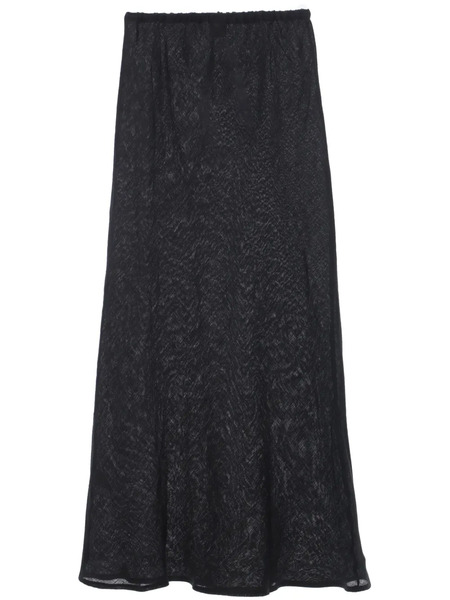  Baserange Semi-sheer Linen Maxi Skirt - Black 