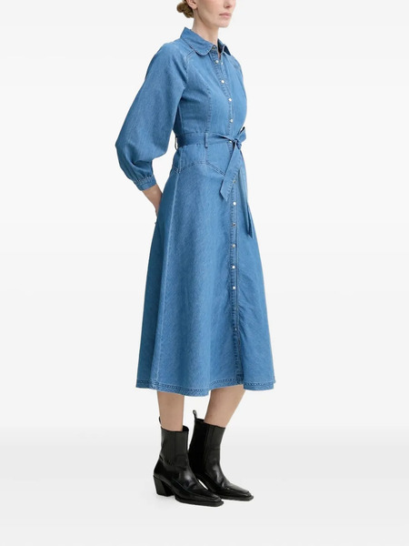  Ba&sh Belted Denim Shirt Dress - Blue 