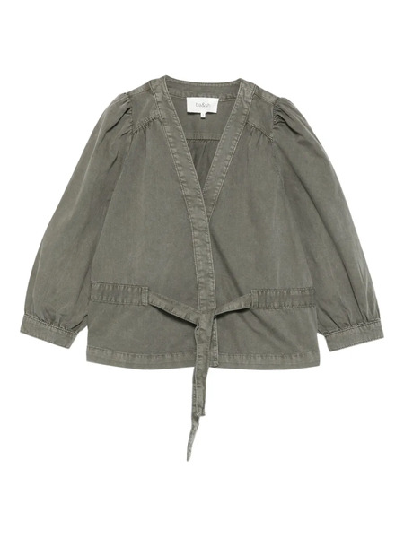  Ba&sh Belted Puff-sleeve Top - Green 