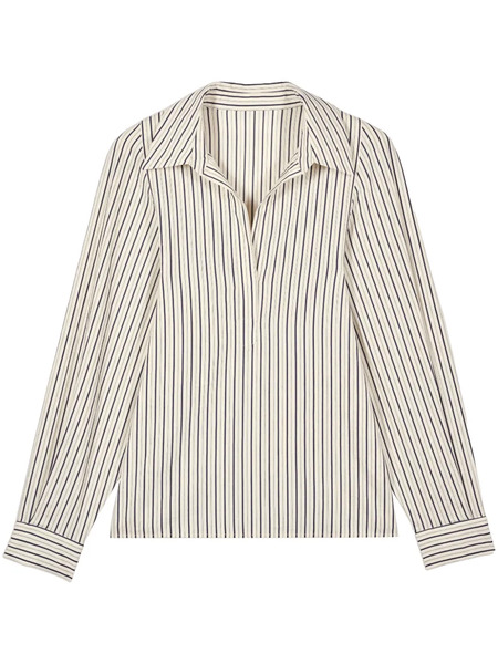  Ba&sh Felicia Striped Cotton-blend Shirt - Black 