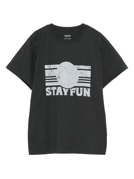  Ba&sh Graphic-print Cotton T-shirt - Grey 