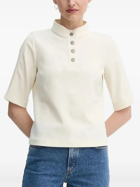  Ba&sh Mock-neck Button-placket Blouse - Neutrals 