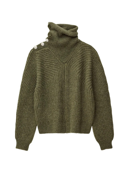  Ba&sh Romane Buttoned Roll-neck Sweater - Green 