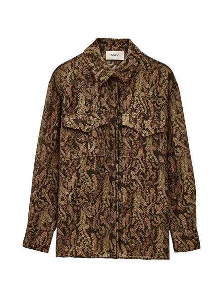  Ba&sh Tao Paisley-pattern Chest-pocket Shirt - Green 