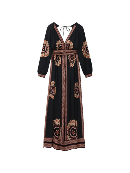  Ba&sh Vera V-neck Printed Dress - Black 
