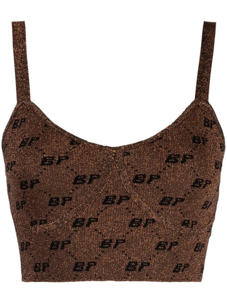  Baum Und Pferdgarten Intarsia-knit Logo Cropped Vest - Brown 
