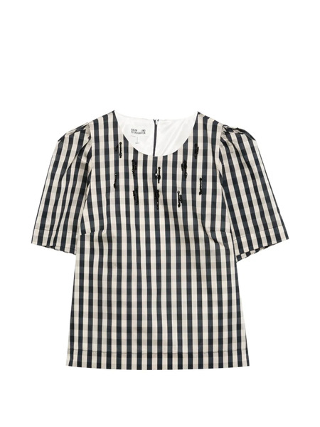  Baum Und Pferdgarten Minu Beaded Gingham Top - Blue 