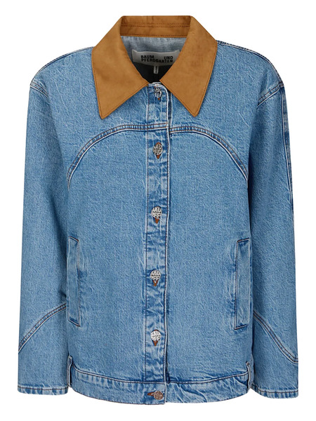  Baum Und Pferdgarten Suede-collar Jacket - Blue 
