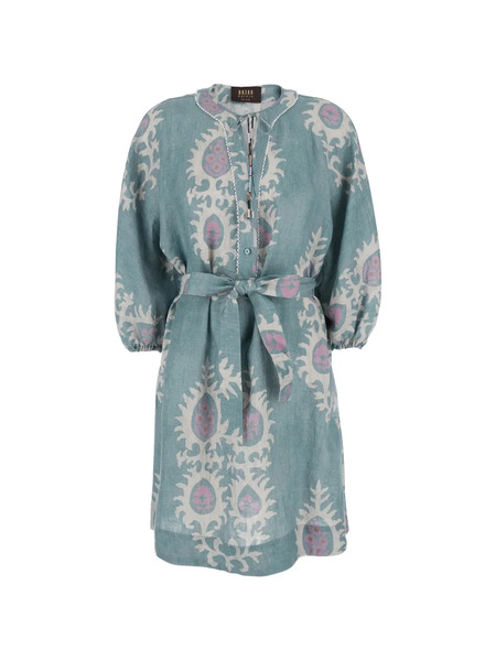  Bazar Deluxe Pattern Tie Dress - Blue 