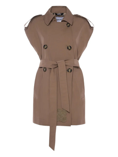  Bazar Deluxe Sleeveless Trench Coat - Brown 