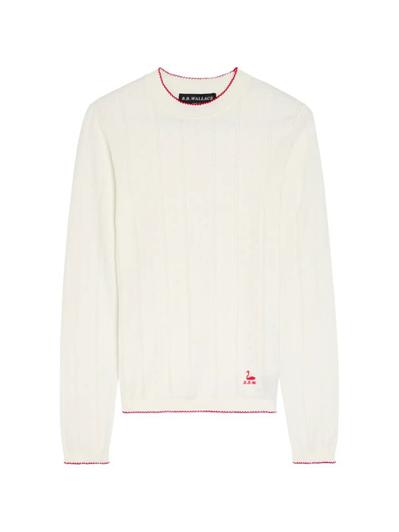  B.b. Walace Scalloped-trims Swan-detail Sweater - Neutrals 