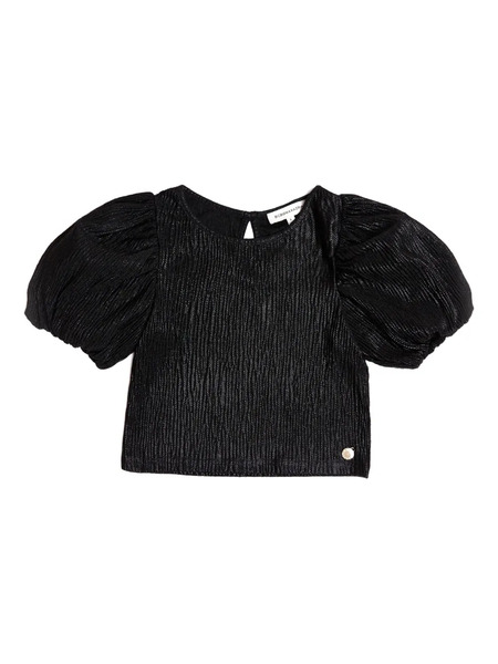  Bcbg Kids Puff-sleeved Metallic Top - Black 