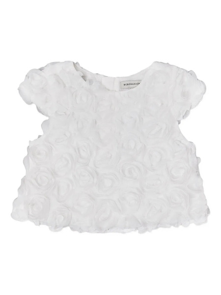  Bcbg Kids Rose-appliqué Blouse - White 