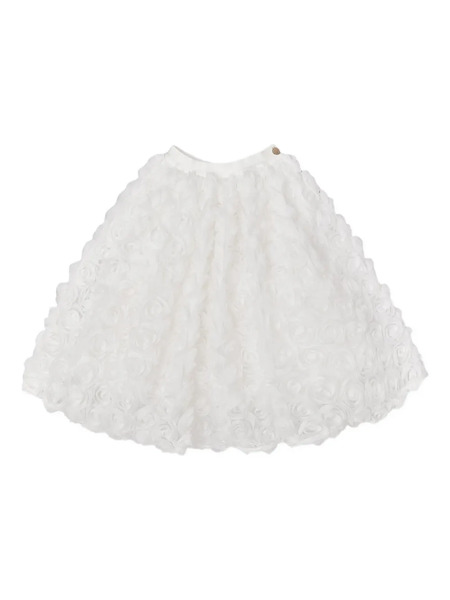  Bcbg Kids Rose-effect Tulle Skirt - White 