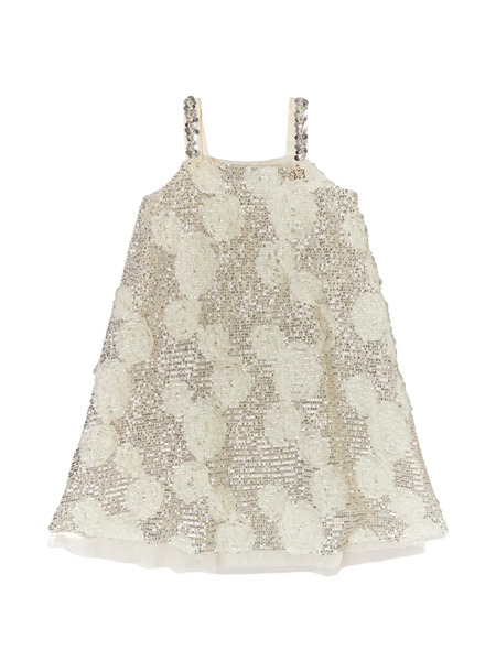  Bcbg Kids Silver Sequin Dress - Neutrals 