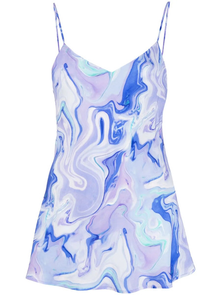 Bcbg Max Azria Marbled-pattern Sleeveless Top - Purple 