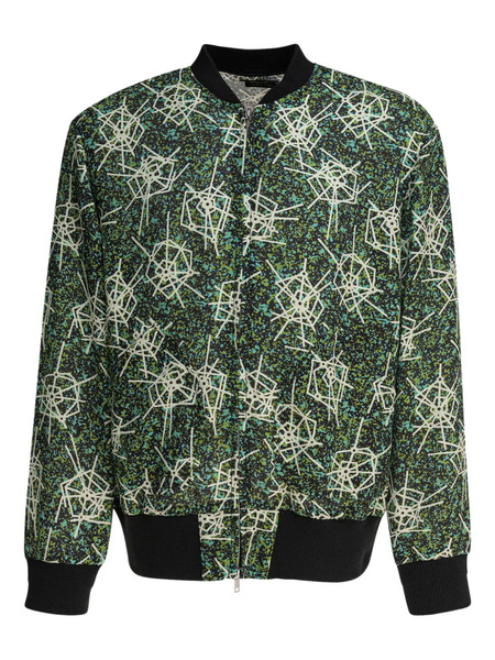  Beams Plus Abstract-print Bomber Jacket - Green 