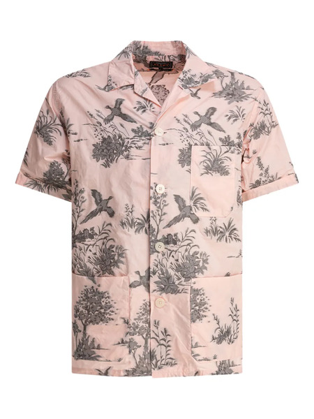  Beams Plus Bird-print Pocket Shirt - Pink 