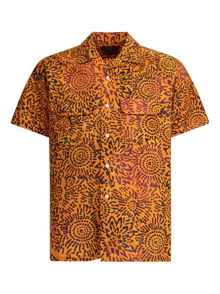  Beams Plus Floral-print Pocket Shirt - Orange 