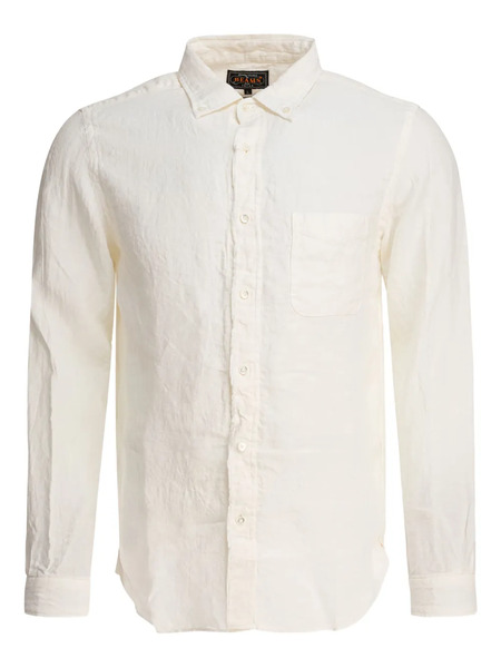  Beams Plus Linen Pocket Shirt - White 