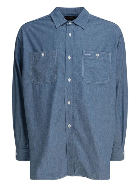  Beams Plus Patch-pocket Cotton Shirt - Blue 