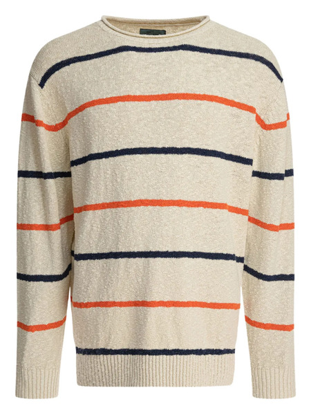  Beams Plus Striped Cotton-blend Sweater - Neutrals 