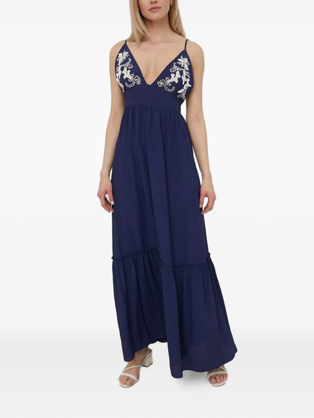  Beatrice B Embellished Tiered Maxi Dress - Blue 