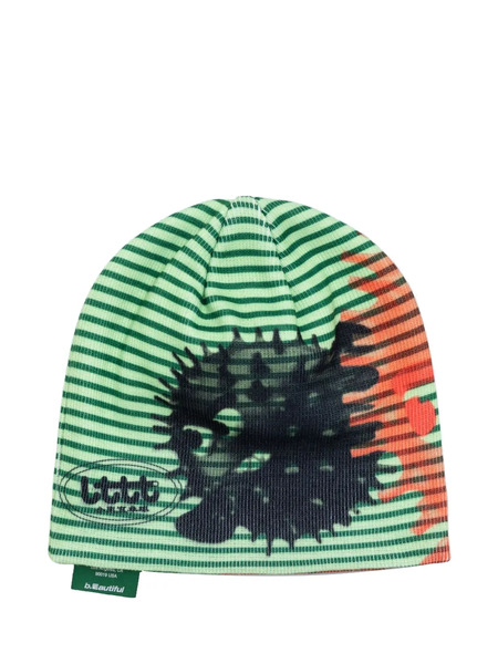  B.eautiful Striped Beanie Hat - Green 