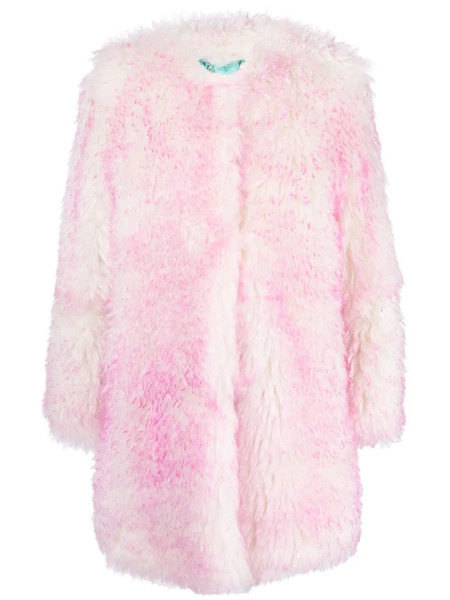  Becagli Faux-fur Long-sleeve Coat - Pink 