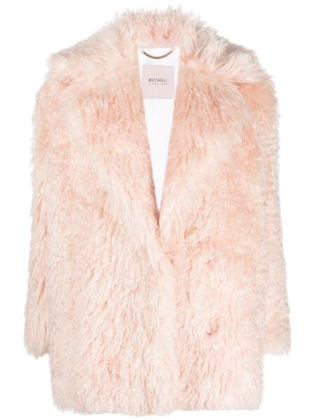  Becagli Faux-fur Oversize Coat - Pink 