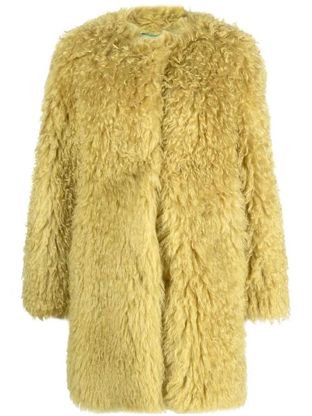  Becagli Oversized Teddy Coat - Yellow 