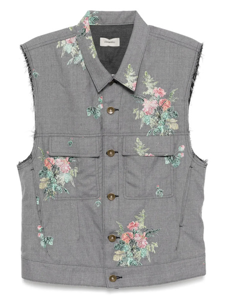  Bed J.w. Ford Floral-pattern Vest - Grey 