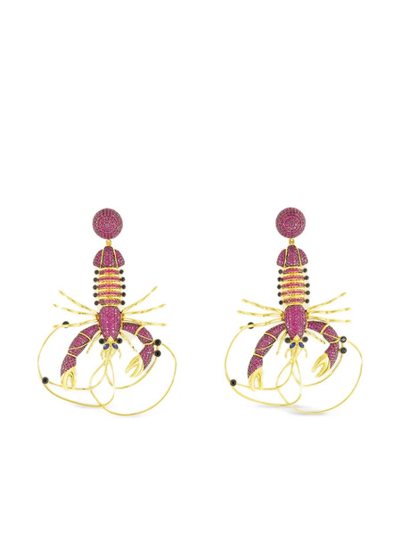  Begüm Khan Crystal-embellished Lobster Earrings - Yellow 