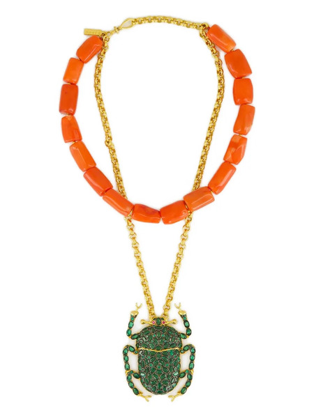  Begüm Khan Scarab-motif Necklace - Green 