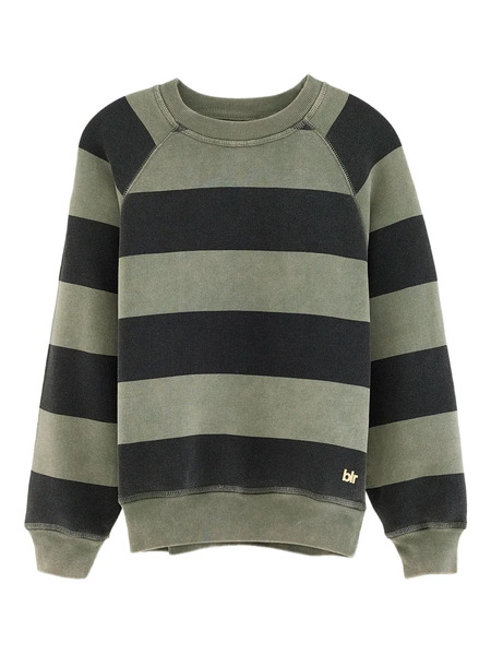  Bellerose Kids Striped Raglan-sleeve Sweatshirt - Green 